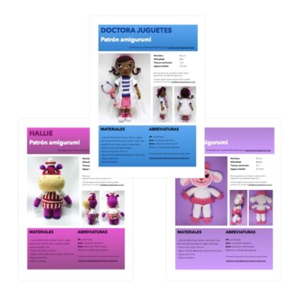 Patrones Amigurumi Doctora Juguetes, Hallie y Lambie - Imagen 8
