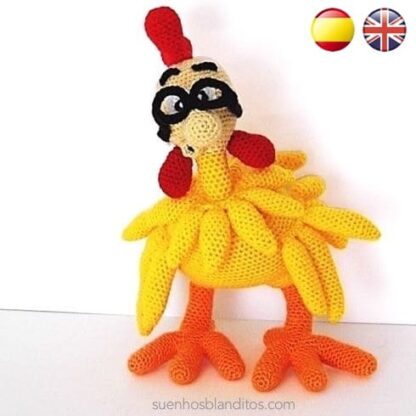 Patrón Amigurumi Mortadelo disfrazado de pollo