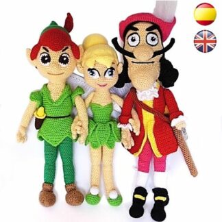 Patrones Amigurumi Peter Pan, Campanilla y Capitán Garfio