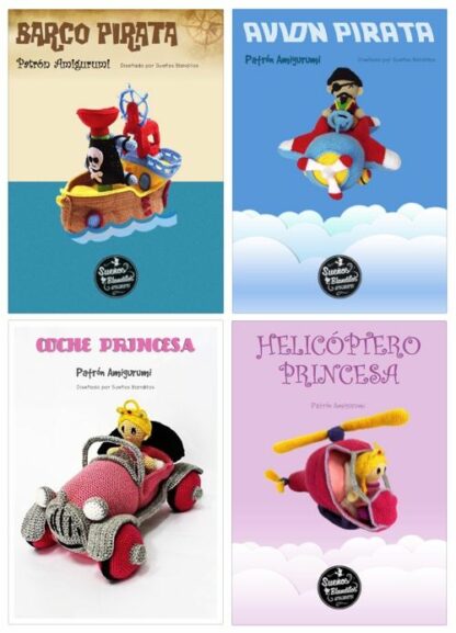 Patrones Amigurumi Barco Pirata, Avión, Coche Princesa y Helicóptero - Imagen 6