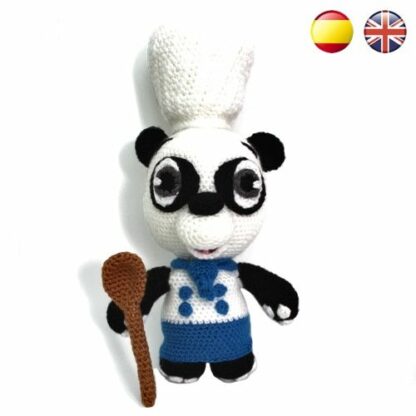 Patrón Amigurumi Martín, el panda cocinero