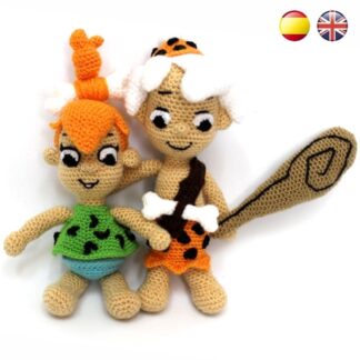 Patrones Amigurumi Pebbles Picapiedra y Bam-Bam Marmol
