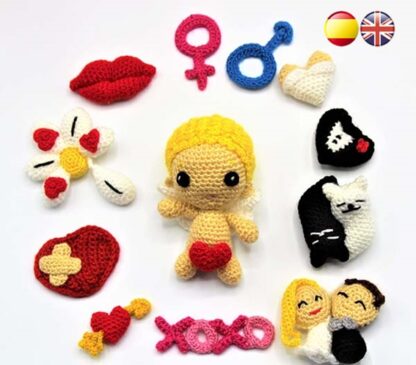 Mini Amigurumis Y el Amor: 12 patrones para tejer mini amigurumis