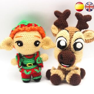 Patrones amigurumi Elfo y Reno Navidad