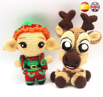 Patrones amigurumi Elfo y Reno Navidad